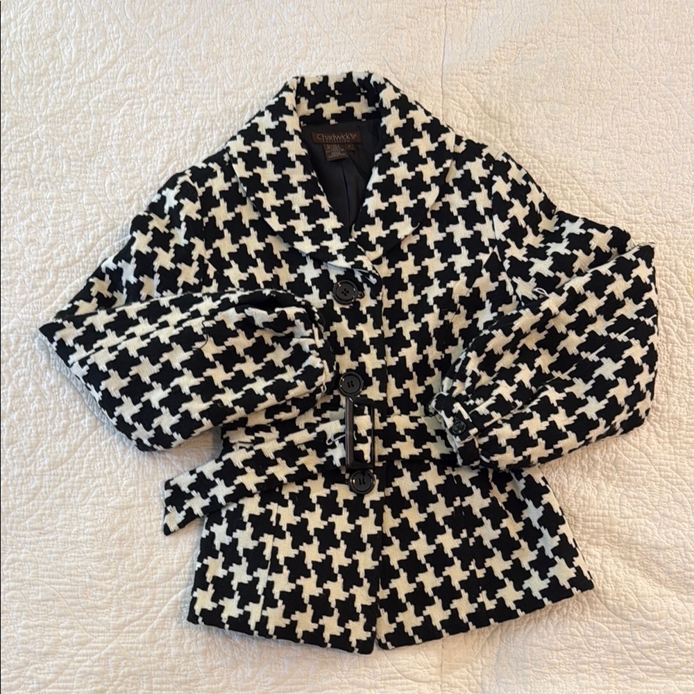 Chadwicks Black and White Houndstooth Blazer